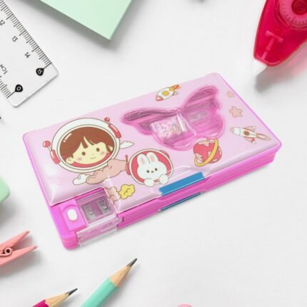 Printed Pencil Case for children (1 Pc): Multi-Compartment, Compass Box