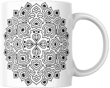 Mandala Printed Ceramic Mug | Coffee Mug | Tea Mug | Milk Mug | Designer Mug | 330 ml, Microwave & Dishwasher Safe | Mug for Kids | Mug for Friend, Birthday Gift
