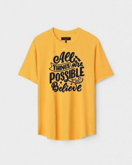 Unisex Designer Premium Quality Printed T-Shirt For Boys And Girls :: Cloth type : Cotton - Colour :: Yellow