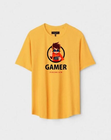 Unisex Designer Premium Quality Printed T-Shirt For Boys And Girls :: Cloth type : Cotton - Colour :: Yellow